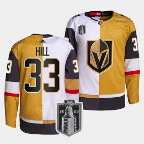 Vegas Golden Knights 2023 Western Conference Champions Adin Hill #33 White Gold Split Edition Jersey Men's