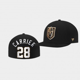 William Carrier Vegas Golden Knights Hat Core Primary Logo Black Fitted Cap