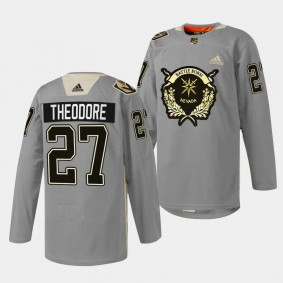 Vegas Golden Knights 2023 Nevada Day Shea Theodore #27 Silver Jersey Golden West