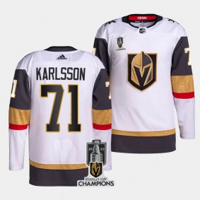 Vegas Golden Knights 2023 Stanley Cup Champions William Karlsson #71 White Authentic Away Jersey Men's